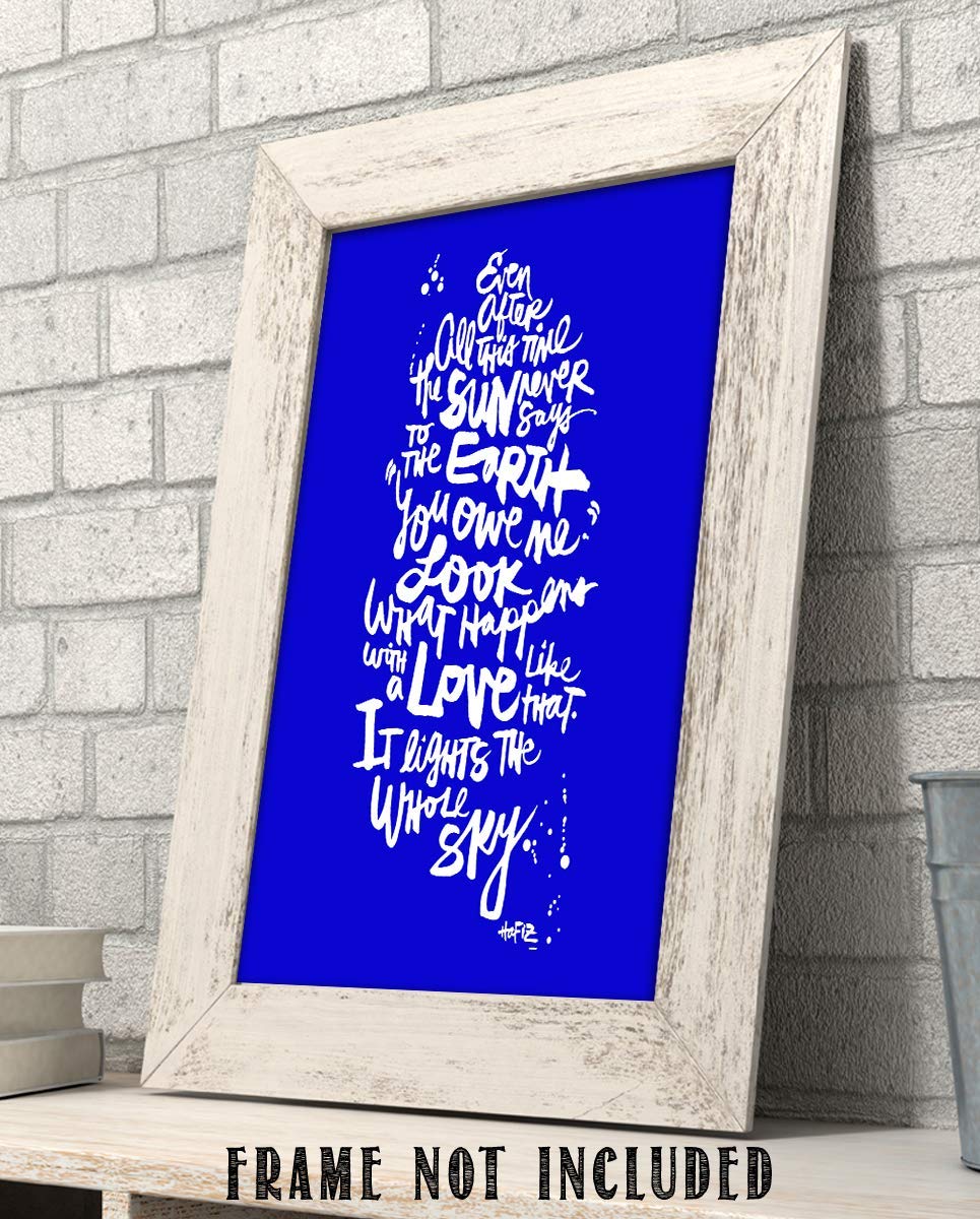 Love Like This-Lights Up the Sky by Hafiz. 8 x 10"Poetic Wall Art Sign. Modern Art Typographic Print-Ready to Frame. Home-Office-School-Dorm Decor. Great Poetic Art Gift!