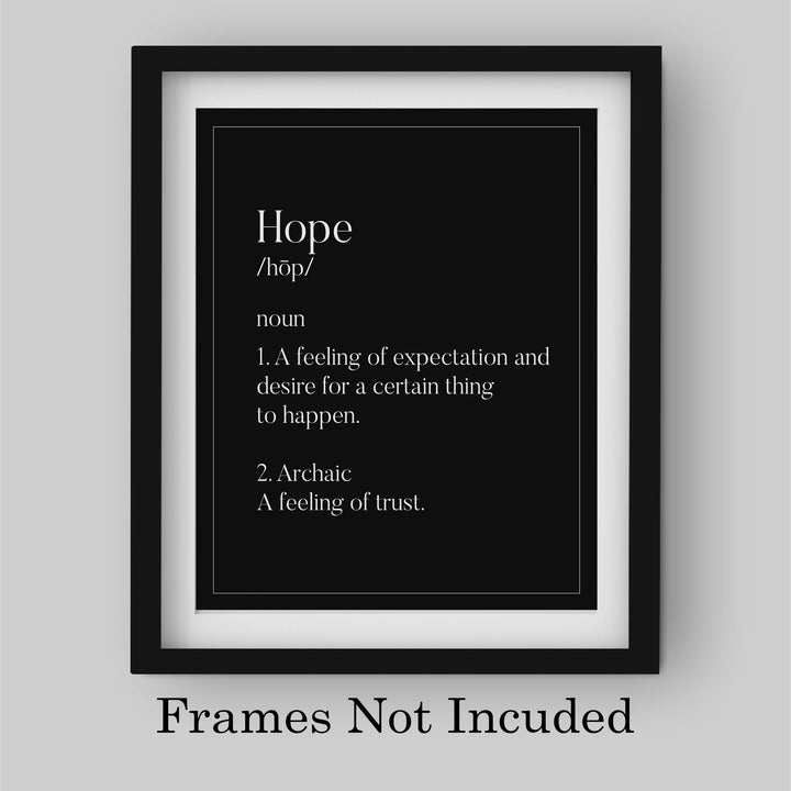 Definition of Hope Inspirational Wall Sign -8 x 10" Christian Art Print-Ready to Frame. Modern Typographic Design. Home-Office-Family Room-Church-Religious Decor. Great Gift of Inspiration!