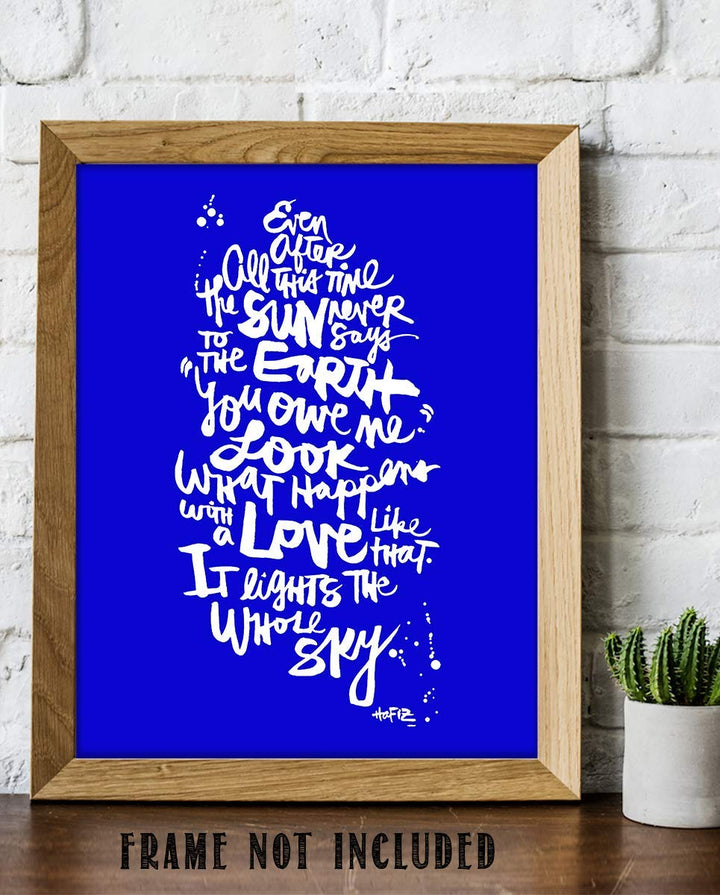 Love Like This-Lights Up the Sky by Hafiz. 8 x 10"Poetic Wall Art Sign. Modern Art Typographic Print-Ready to Frame. Home-Office-School-Dorm Decor. Great Poetic Art Gift!