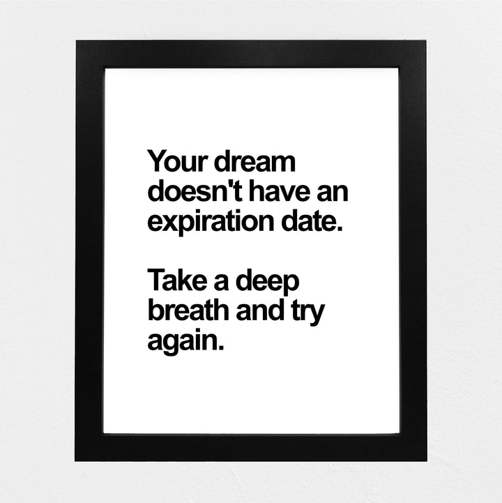 Take A Deep Breath &amp; Try Again Motivational Wall Art Decor -8 x 10" Inspirational Typography Print -Ready to Frame. Perfect Decoration for Home-Office-Work-Desk Sign. Great Gift of Motivation!