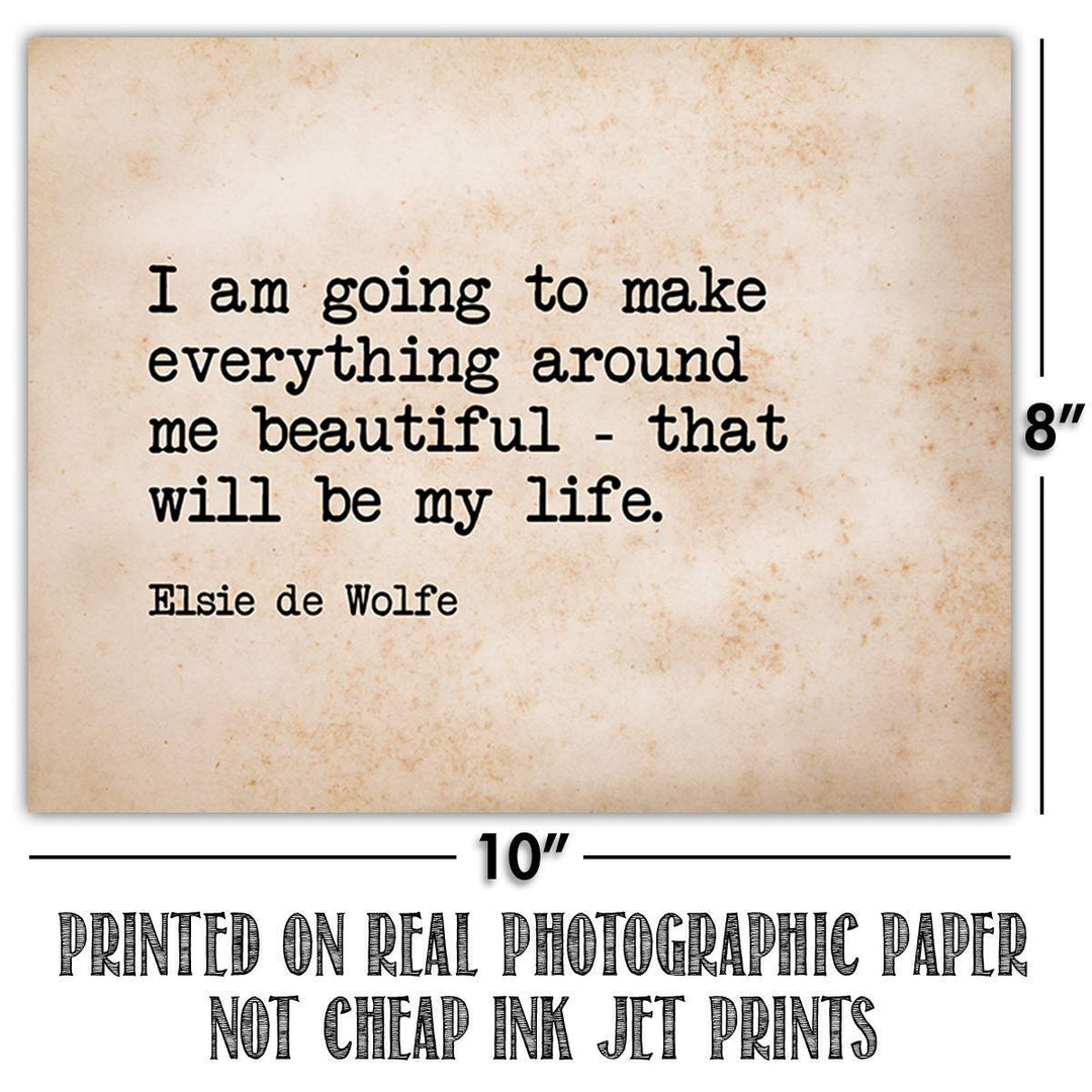 Famous Quotes Wall Art- 4P Set- 8 x 10"s Inspirational Art Wall Prints-Ready to Frame. E. Roosevelt, Shakespeare, Picasso, FS. Fitzgerald-Parchment Prints. Home, Studio &amp; Office D?cor. Great Gift.
