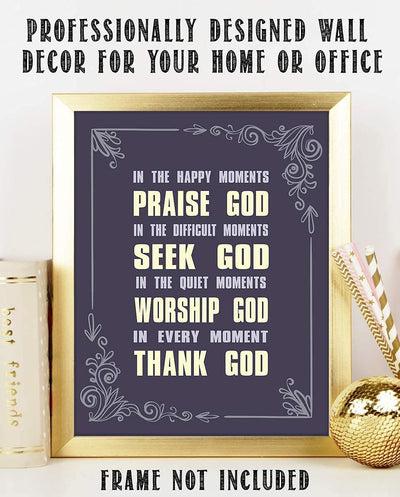 All Moments With God- Christian Wall Art- 8x10- Scripture Wall Art- Ready to Frame. Home D?cor, Office D?cor-Perfect Christian Gifts to Inspire, Encourage and Remind to Praise-Seek-Worship-Thank God!