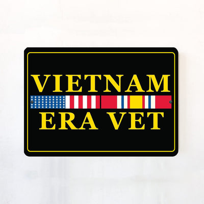 Vietnam Era Vet Metal Signs Vintage Wall Art -12 x 8" Rustic Military Veteran Sign for Home, Office, Bar, Garage, Man Cave, Shop- Retro Tin Sign Decor for Army, Navy, USMC & All Veterans Gifts!