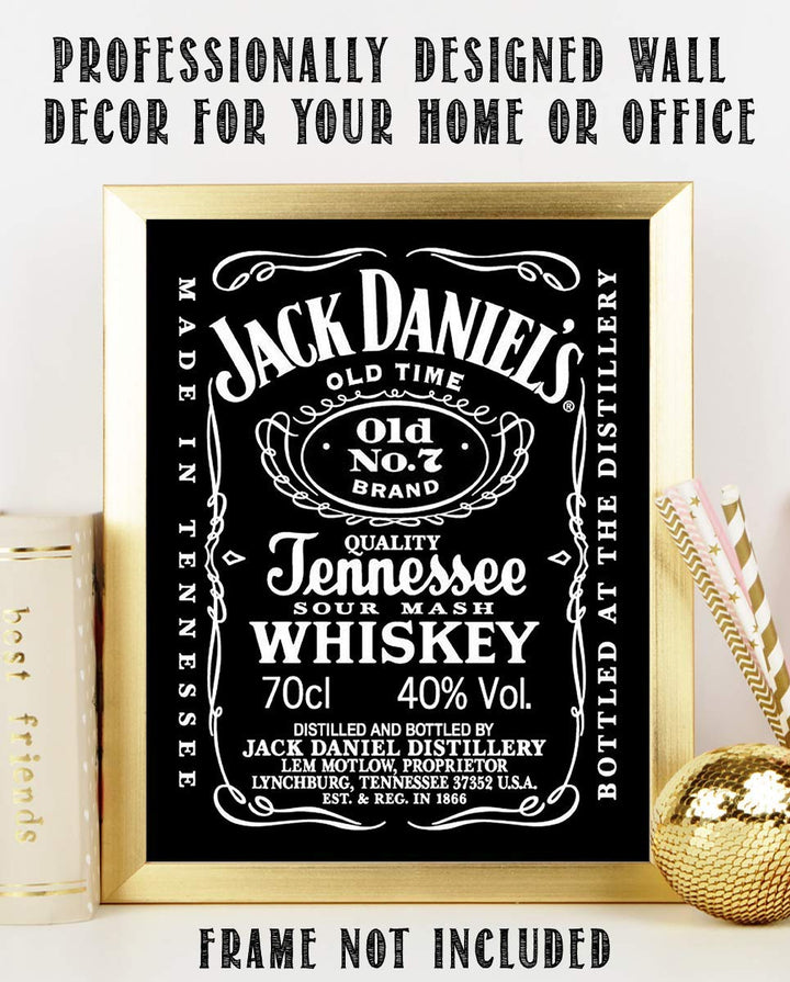Jack Daniels Whiskey Label- Wall Art Sign- 8 x 10"