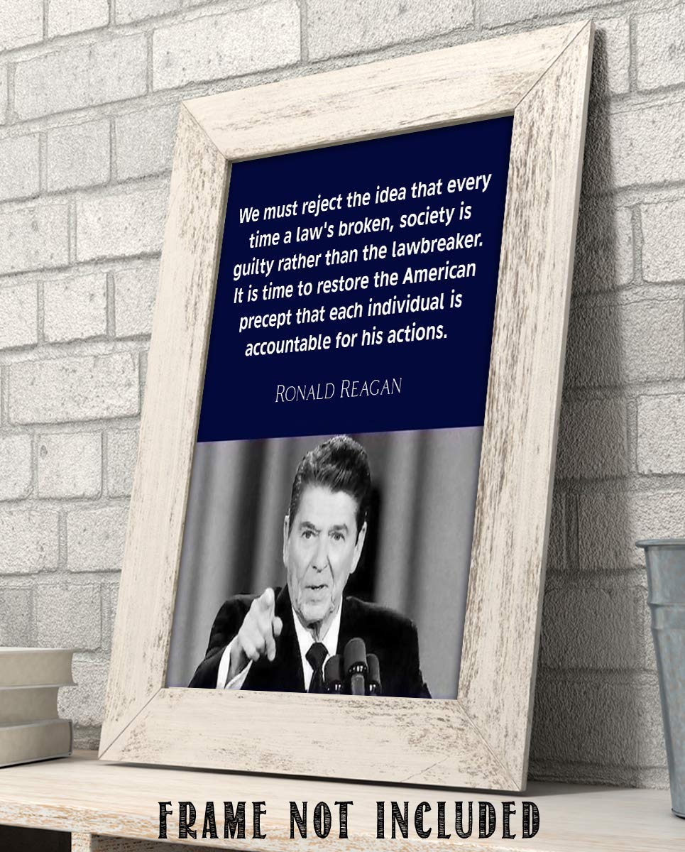 "Individuals Are Accountable"- Ronald Reagan Quotes Wall Art- 8 x 10"