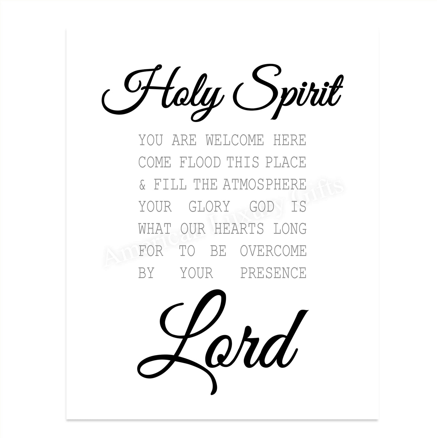 Holy Spirit-You Are Welcome Here-Bible Verse Wall Art -8 x 10" Christian Scripture Print-Ready to Frame. Inspirational Home-Office-Farmhouse-Entryway Decor. Great Display of Faith in the Lord!