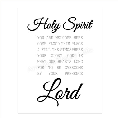 Holy Spirit-You Are Welcome Here-Bible Verse Wall Art -8 x 10" Christian Scripture Print-Ready to Frame. Inspirational Home-Office-Farmhouse-Entryway Decor. Great Display of Faith in the Lord!