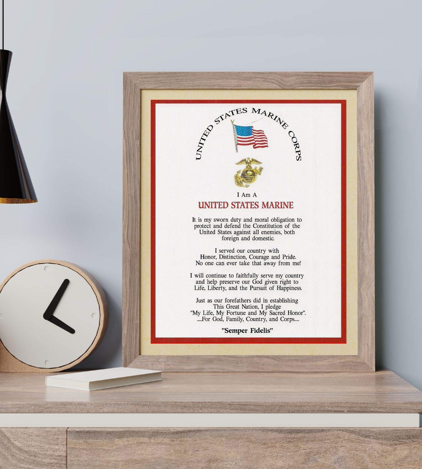 "I Am A United States Marine" Marine Corps Oath-Wall Art- 8 x 10"