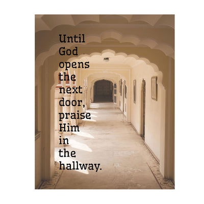 ?Until God Opens the Next Door" Inspirational Quote Wall Art- 8 x 10" Traditional Typographic Design. Spiritual Wall Print-Ready to Frame. Home-Office-Church D?cor. Great Motivational Christian Gift!