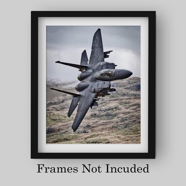 McDonnell Douglas F-15 Eagle Fighter Jet -8x10" US Air Force - American Military Aircraft Wall Print-Ready to Frame. Home-Office-Garage-Shop-Cave Decor! Great Gift for Active Duty Military &amp; Veterans!