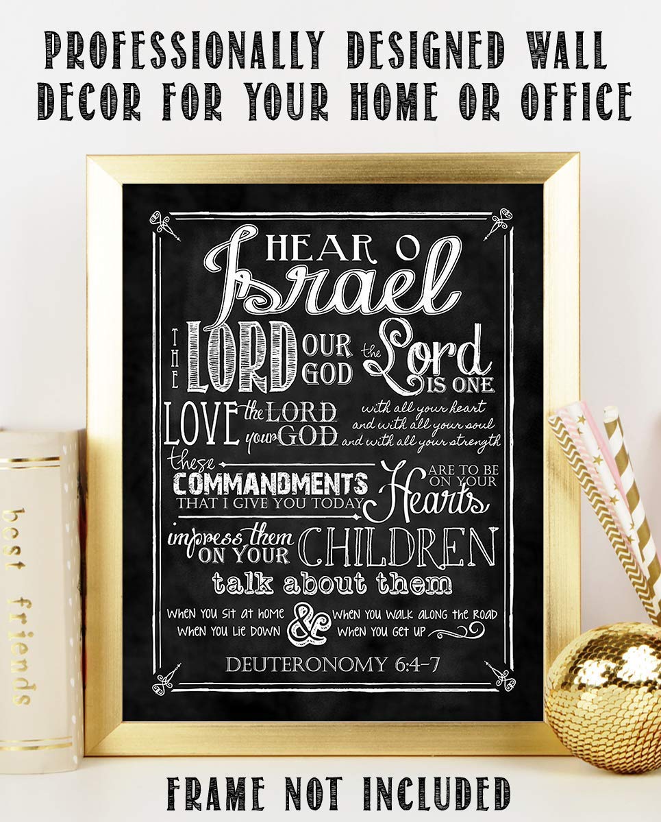 Love the Lord With All Your Heart- Deuteronomy 6:4- Christian Wall Decor- 8x10"- Scripture Wall Art Print- Ready to Frame. Home-Church-Office D?cor- Christian Gifts to Inspire, Remind &amp; Motivate.
