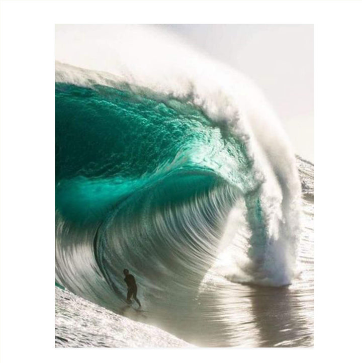 Monster Pipeline Surfer-Poster Print- 8 x 10" Wall Art Print-Ready to Frame. Coastal Home D?cor, Office D?cor &amp; Wall Decor for Beach, Ocean and Surfing Themes. Makes a Perfect Gift for Surf Lovers