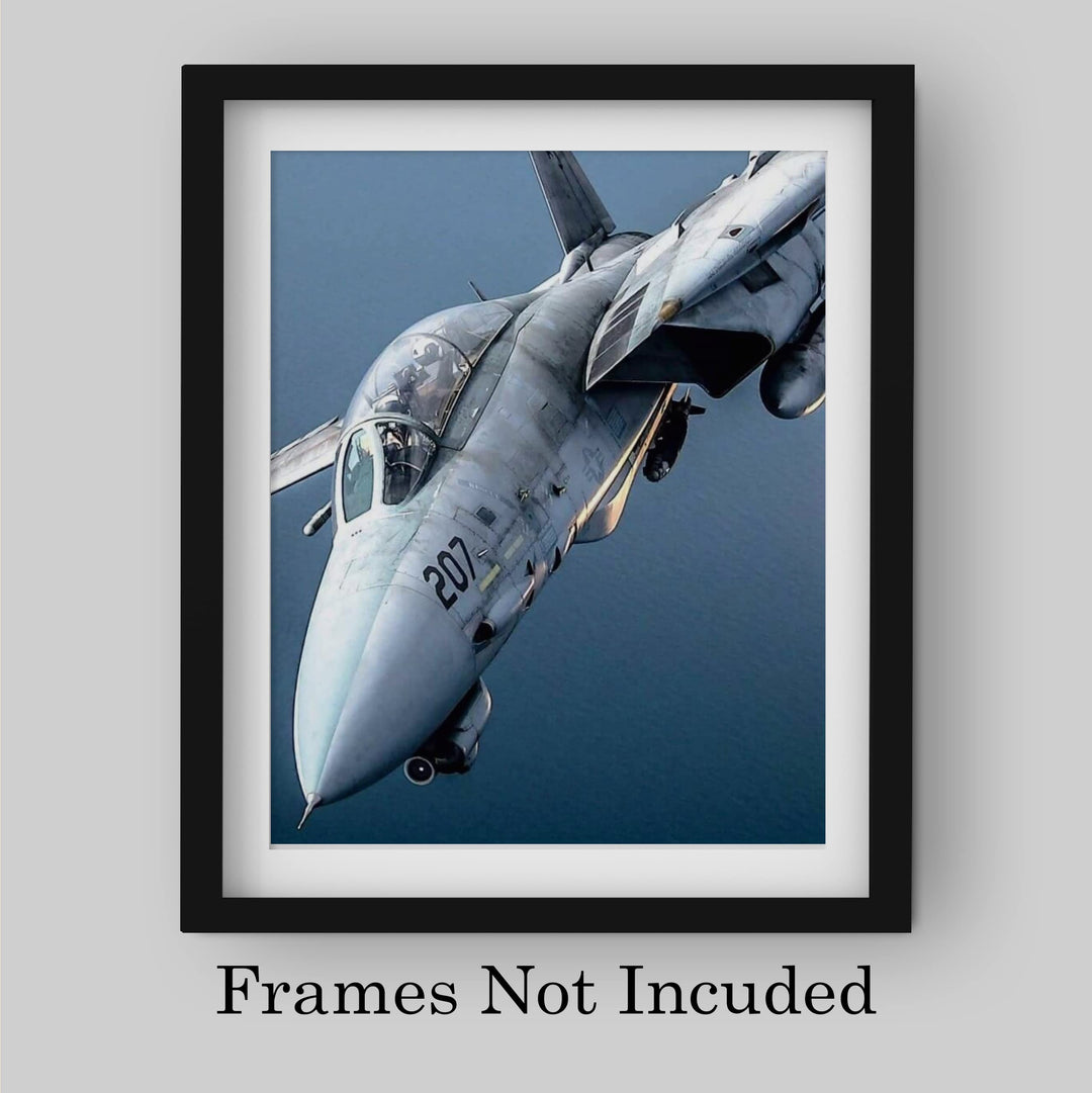 F-14 Tomcat Fighter Jet -8 x 10" US Air Force - American Military Aircraft Wall Print -Ready to Frame. Home-Office-Garage-Shop-Man Cave Decor! Great Gift for Active Duty Military &amp; Veterans!