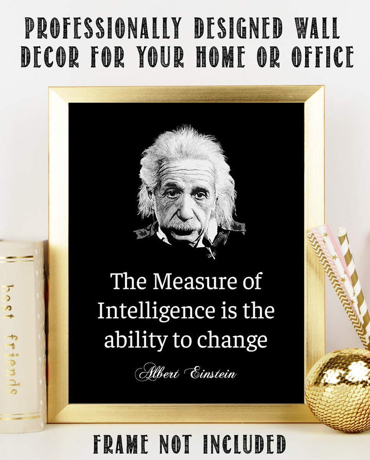 Albert Einstein Quotes Wall Art-"The Measure of Intelligence"- 8 x 10"