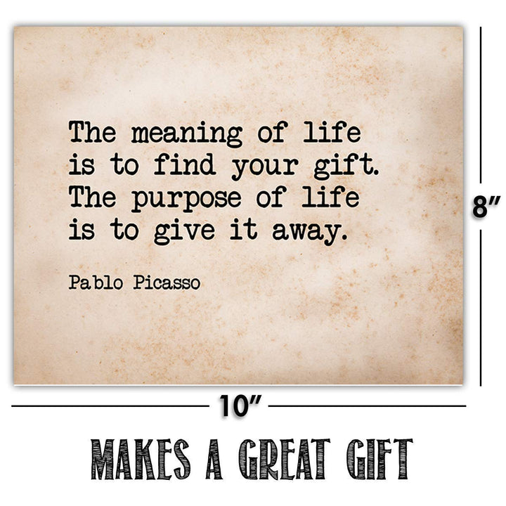 Famous Quotes Wall Art- 4P Set- 8 x 10"s Inspirational Art Wall Prints-Ready to Frame. E. Roosevelt, Shakespeare, Picasso, FS. Fitzgerald-Parchment Prints. Home, Studio &amp; Office D?cor. Great Gift.