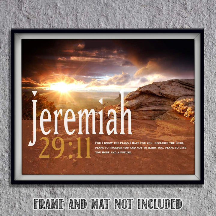 I Know the Plans I Have For You- Jeremiah 29:11- Christian Wall Decor- 8x10"- Scripture Wall Art Print- Ready to Frame. Home D?cor, Office D?cor- Great Christian Gift &amp; Assurance to Keep the Faith!