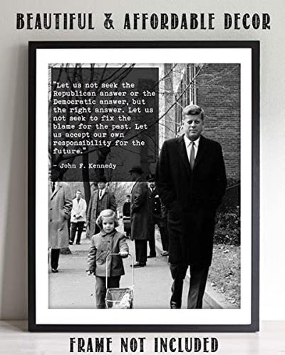 John F. Kennedy Quotes Wall Art- “Let Us Seek the Right Answer”- 8 x 10"