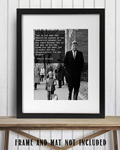 John F. Kennedy Quotes Wall Art- “Let Us Seek the Right Answer”- 8 x 10"