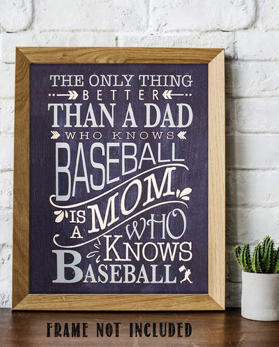 Baseball Mom- 8 x 10"- Sports Poster Print- Ready to Frame. Distressed Typographic Wall Art. Home Decor, Office D?cor or"Cave" Addition. Perfect for Moms To Display Love of Game & Pride in Kids.
