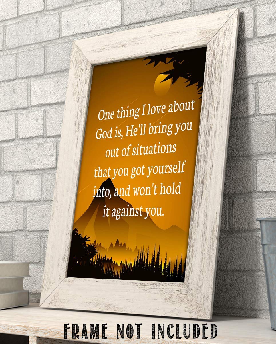 God Will Bring You Through &amp; Not Hold It Against You-Spiritual Wall Art- 8 x 10"- Inspirational Wall Print-Ready to Frame. Home Office-Church-School Decor. Inspiring &amp; Encouraging Message for ALL!