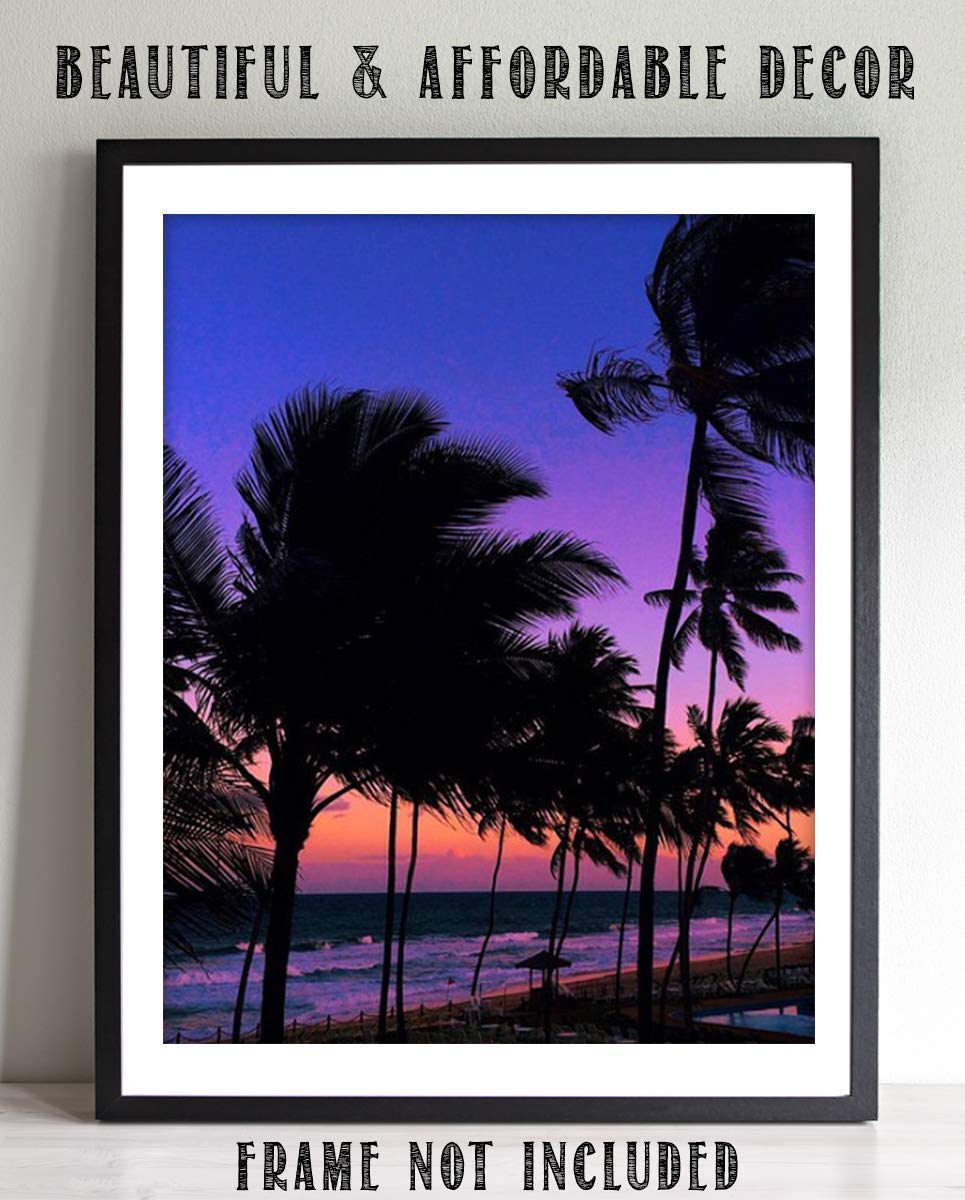 Purple Palms Beach Sunset- 8 x 10&