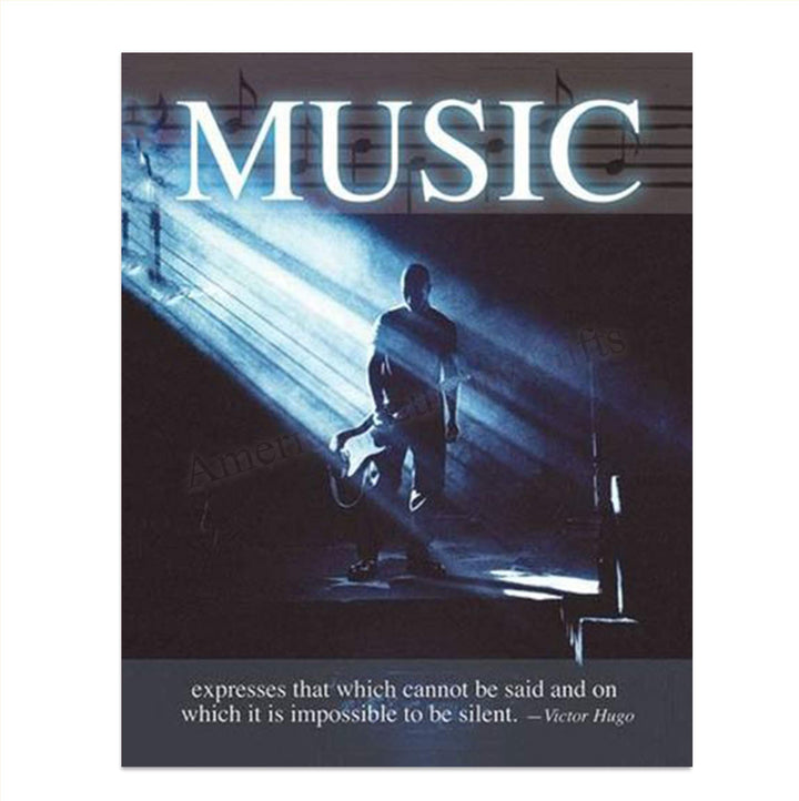 Music Expresses That Which Cannot Be Said.Silent- Victor Hugo Quote Wall Art Print- 8 x 10"- Ready to Frame. Modern-Inspirational Home Decor. Office-Studio Decor. Great Romantic Age- Poetic Quote.