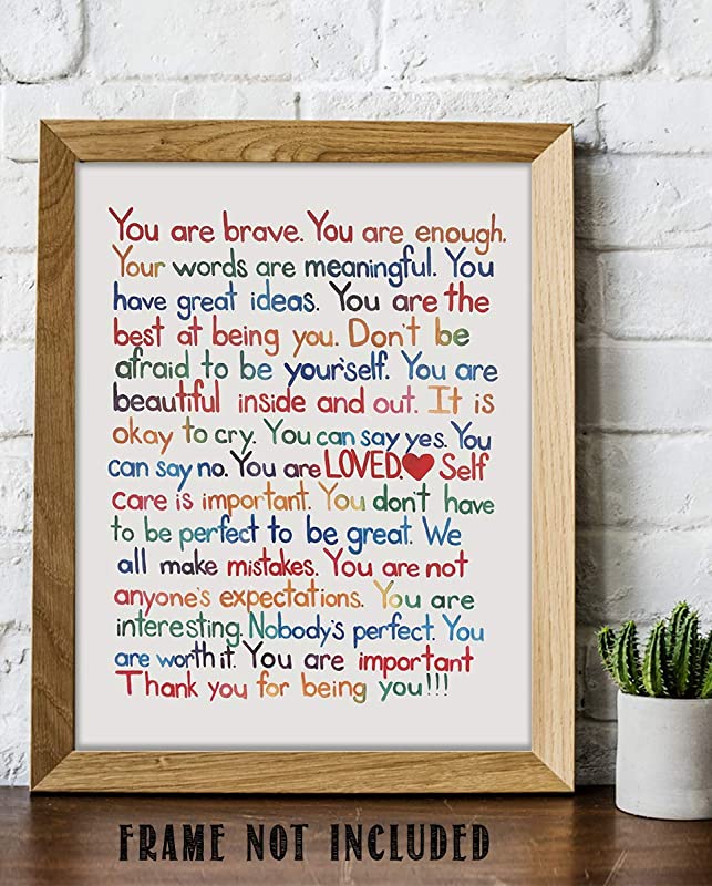 "You Are Enough-Loved-Important"- Inspirational Wall Art Print- 8 x 10"