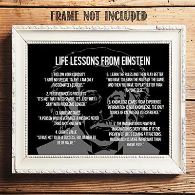 Einstein Quotes Wall Art-"Logical Life Lessons"- 8 x 10"