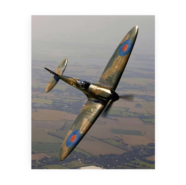 Supermarine Spitfire MK I -Royal Air Force -British Fighter Jet Poster Print -8 x 10" Military Aircraft Wall Decor -Ready to Frame. Home-Office-Military Decor. Perfect Sign for Game Room-Garage-Cave!
