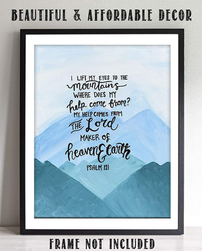 "My Help Come From The Lord"-Psalms 121- Bible Verse Wall Print-8x10