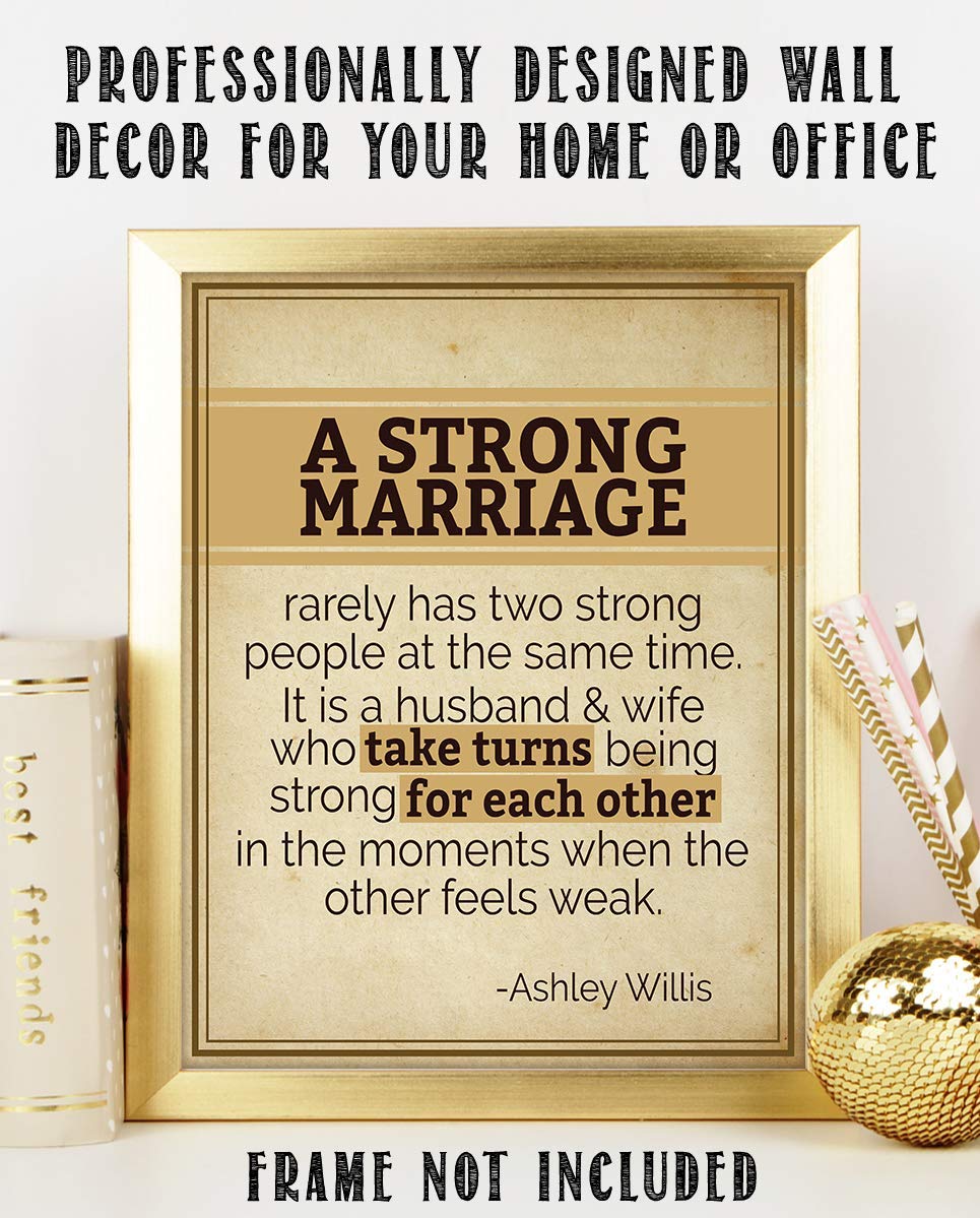 A Strong Marriage-Take Turns- Marriage Quotes Wall Art Print- 8 x 10" Wall Decor-Ready to Frame. Modern Typographic Print for Home-Bedroom Decor. Great Reminder by Ashley Willis.