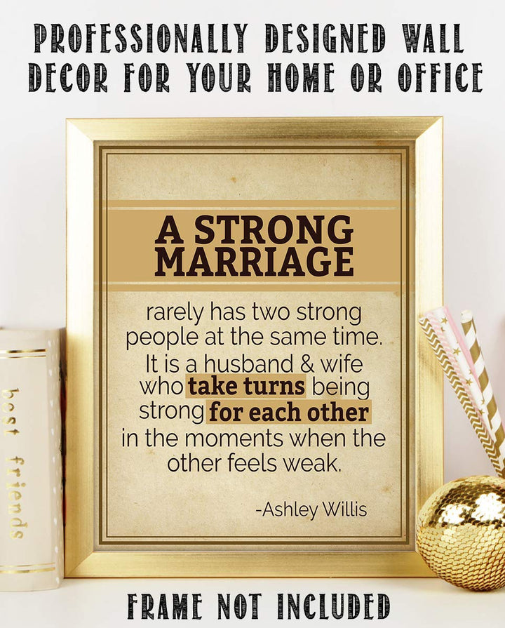 A Strong Marriage-Take Turns- Marriage Quotes Wall Art Print- 8 x 10" Wall Decor-Ready to Frame. Modern Typographic Print for Home-Bedroom Decor. Great Reminder by Ashley Willis.