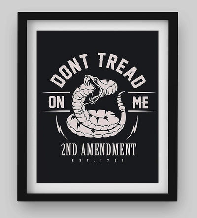 Don't Tread On Me-2nd Amendment est. 1791-8 x 10" Patriotic Wall Decor-Ready To Frame. Pro-Constitutional Poster Print. Modern Typographic Decor for Home-Office-Garage-Military-Gun Shop. Great Gift!