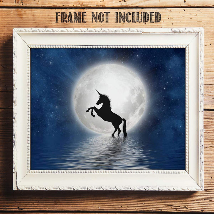 Unicorn &amp; Magical Moon- 8 x 10" Print Wall Art- Ready to Frame- Home D?cor, Nursery D?cor &amp; Wall Prints for Animal Themes &amp; Children&