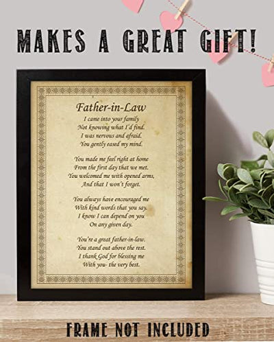 "Father-in-Law- I Thank God for You"- 8 x 10"