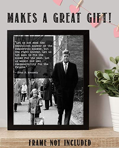 John F. Kennedy Quotes Wall Art- “Let Us Seek the Right Answer”- 8 x 10"