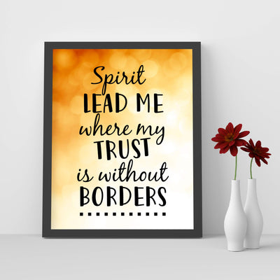 Spirit Lead Me Where My Trust Is Without Borders Song Lyrics Art -8 x 10" Typographic Music Wall Print-Ready to Frame. Home-Office-Studio Decor. Perfect Christian Gift for Hillsong UNITED Fans!