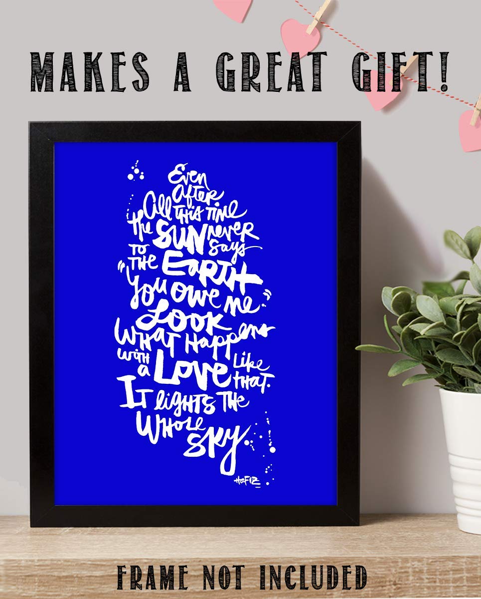 Love Like This-Lights Up the Sky by Hafiz. 8 x 10"Poetic Wall Art Sign. Modern Art Typographic Print-Ready to Frame. Home-Office-School-Dorm Decor. Great Poetic Art Gift!