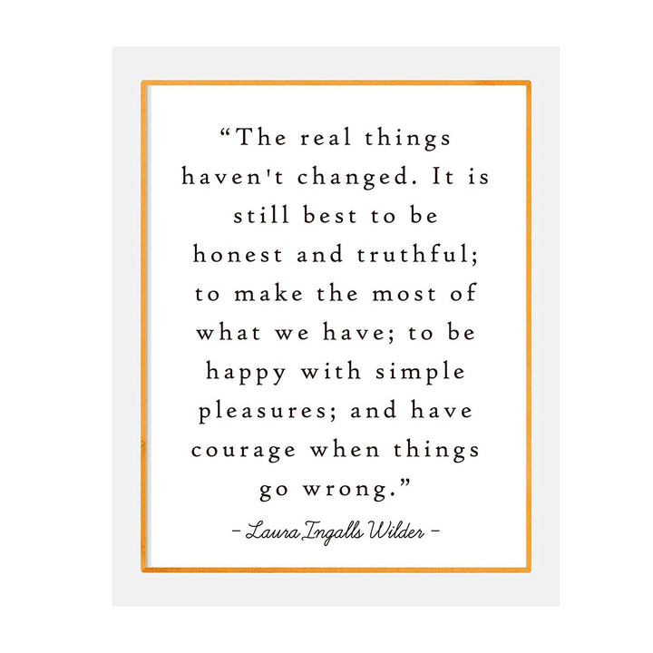 Laura Ingalls Wilder Quotes-"The Real Things Haven&