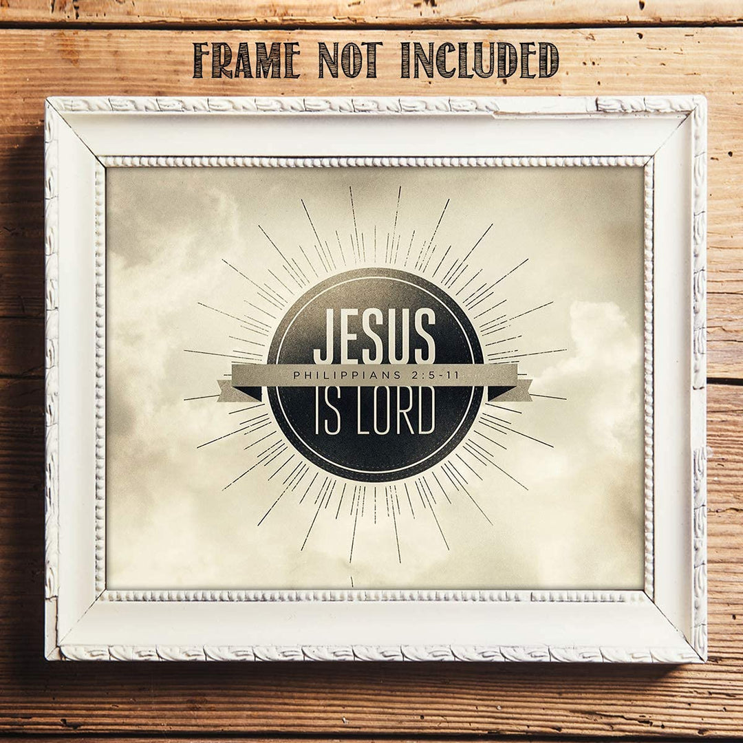 Jesus Is Lord- Philippians 2:5- Bible Verse Wall Art- 8x10"- Modern Scripture Wall Print- Ready to Frame. Home D?cor- Office D?cor. Great Christian Gift &amp; Reminder Verse To Praise.