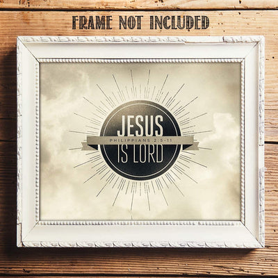 Jesus Is Lord- Philippians 2:5- Bible Verse Wall Art- 8x10"- Modern Scripture Wall Print- Ready to Frame. Home D?cor- Office D?cor. Great Christian Gift & Reminder Verse To Praise.