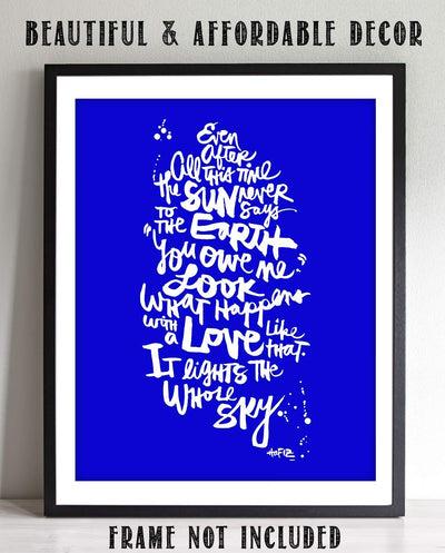 Love Like This-Lights Up the Sky by Hafiz. 8 x 10"Poetic Wall Art Sign. Modern Art Typographic Print-Ready to Frame. Home-Office-School-Dorm Decor. Great Poetic Art Gift!
