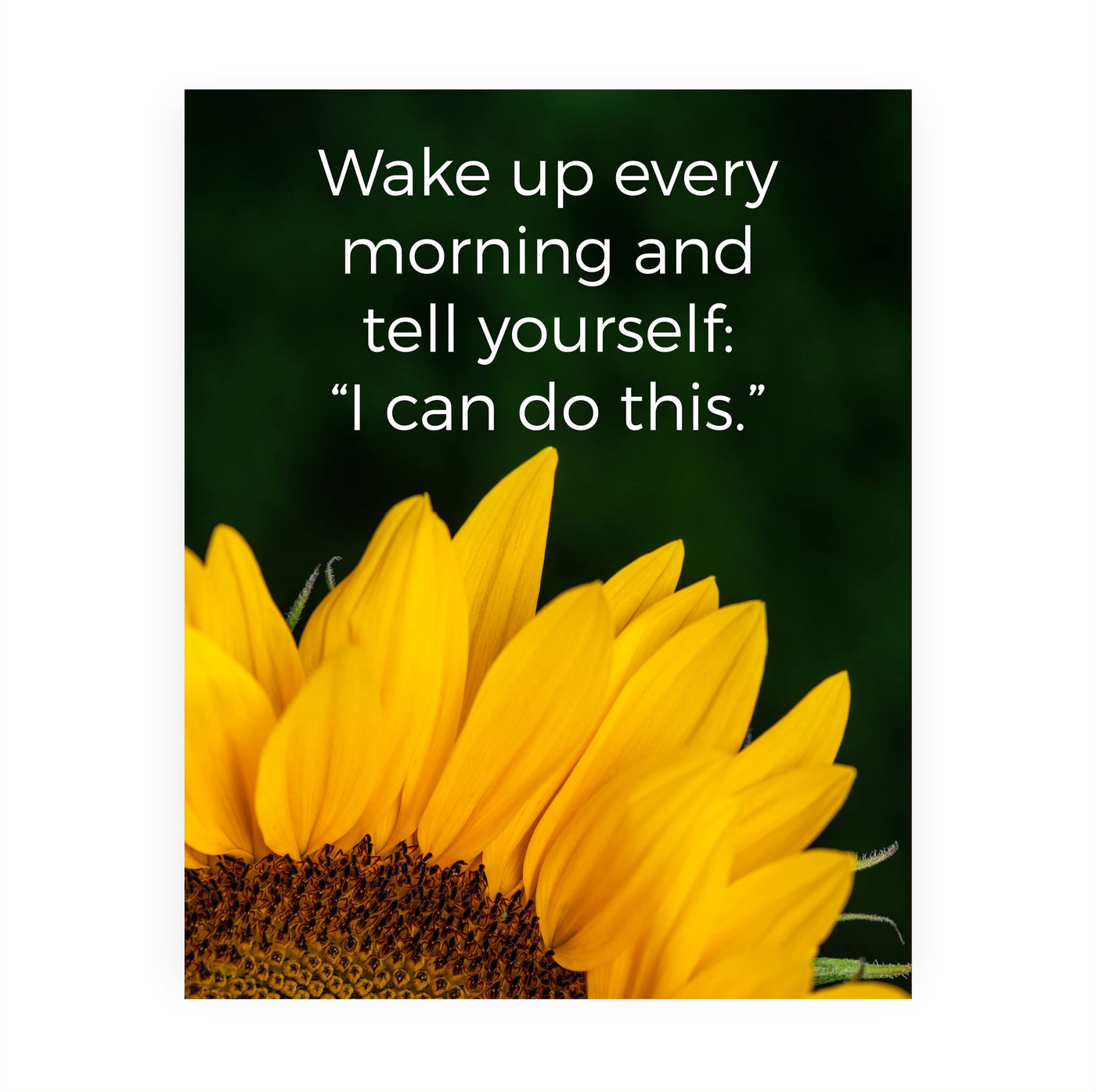 Tell Yourself Every Morning 'I Can Do This'-Inspirational Wall Art Sign -8x10" Sunflower Photo Print -Ready to Frame. Motivational Decoration for Home-Office-Studio-Classroom Decor. Great Reminder!