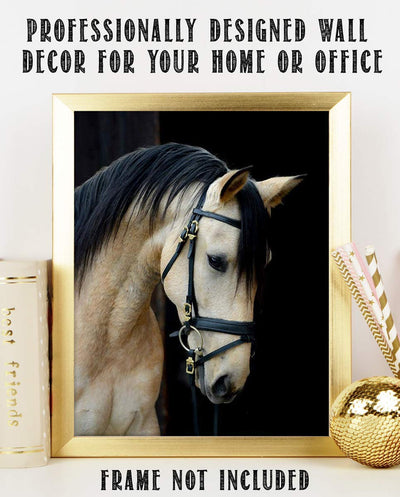 Beautiful Cream Horse- 8 x 10" Print Wall Art- Ready to Frame- Home D?cor, Nursery D?cor Wall Prints for Equestrian Themes, Children's Bedroom Wall Decor. Perfect Gift for Veterinarians & Horse Lovers