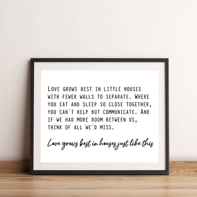 Love Grows Best in Houses Like This Family Room Wall Art -14 x 11" Inspirational Farmhouse Print -Ready to Frame. Rustic Home Decor for Office-Welcome Sign. Makes a Great Housewarming Gift!