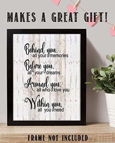 "Behind-Before-Within You- All You Need- Inspirational Wall Art Print- 8 x 10"