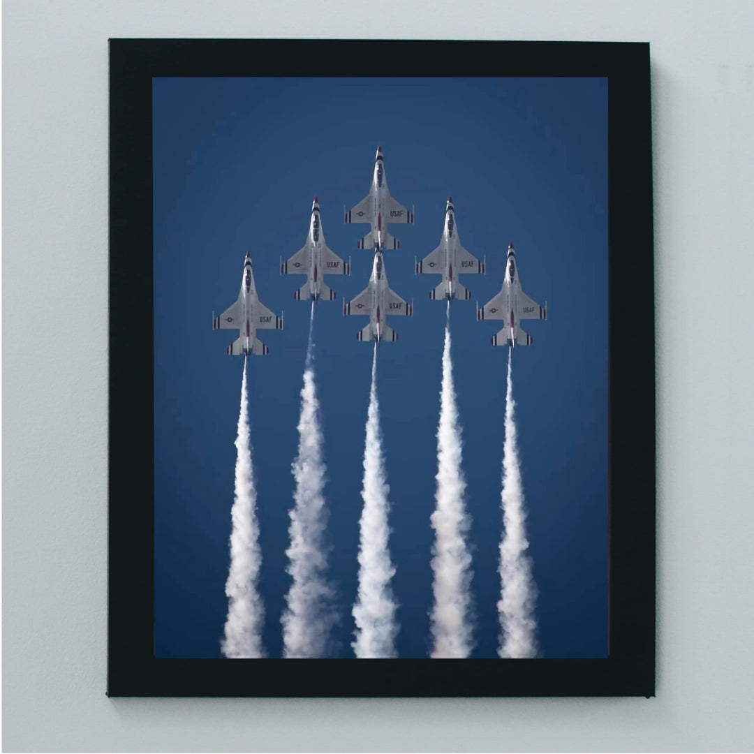 US Air Force"Thunderbirds In Action" Wall Art -8 x 10" Military Fighter Jets Photo Print -Ready to Frame. Military Aircraft Wall Decor for Home-Office-Game Room-Garage-Cave! Great Gift for Veterans!