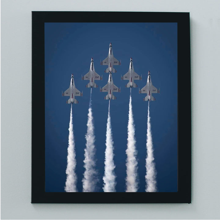 US Air Force"Thunderbirds In Action" Wall Art -8 x 10" Military Fighter Jets Photo Print -Ready to Frame. Military Aircraft Wall Decor for Home-Office-Game Room-Garage-Cave! Great Gift for Veterans!