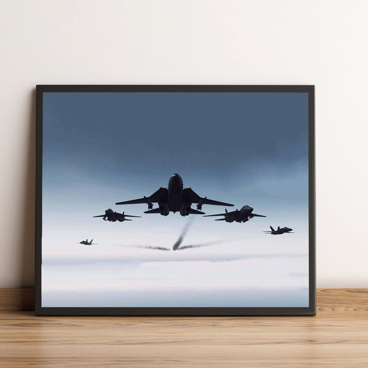 US Air Force Air Show Wall Art -8 x 10" Military Fighter Jets Photo Print -Ready to Frame. Military Aircraft Wall Decor for Home-Office-Game Room-Garage-Cave! Great Gift for Active Duty &amp; Veterans!