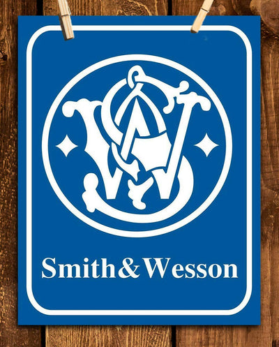 Smith & Wesson- Logo Poster Print - 8 x 10"- Modern Gun Sign Replica Print-Ready to Frame. Perfect Home-Office-Lodge-Camp D?cor. Great Decor Addition For S & W Gun Fans.